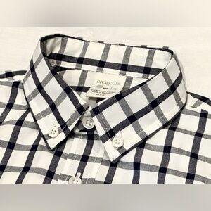 NEW J CREW DRESS SHIRT BOYS 4/5 CREWCUTS WHITE NAVY GRID BUTTON DOWN COLLAR